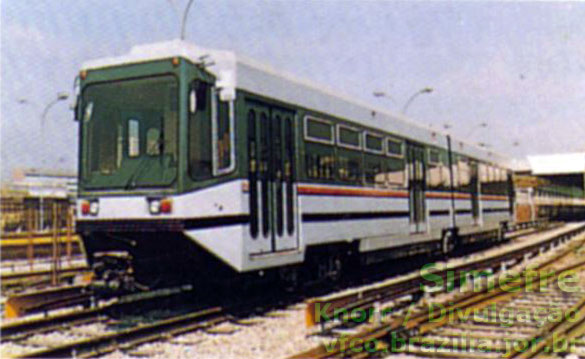 VLT da Linha 2 do Metrô Rio sem os estribos e outros itens, em divulgação Freios Knorr